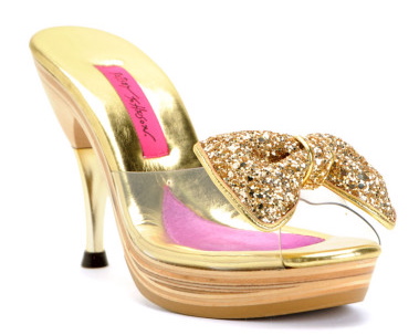 Golden bow glitter shoes (pollys)
